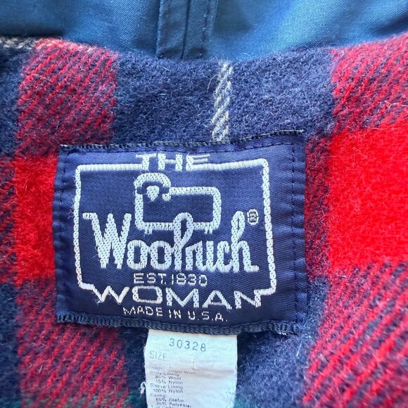 Woolrich Woman USA Made Red Wool Coat Large Funnel Neck Buckle Vintage 30328 - Picture 4 of 16
